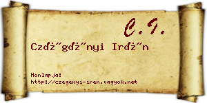 Czégényi Irén névjegykártya