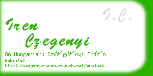 iren czegenyi business card